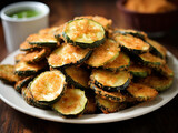 fried zucchini served with the sauce.