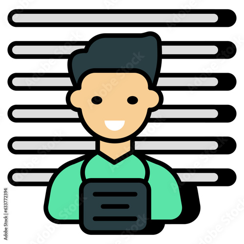 Unique design icon of prisoner 