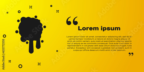 Black Paint spray icon isolated on yellow background. Vector