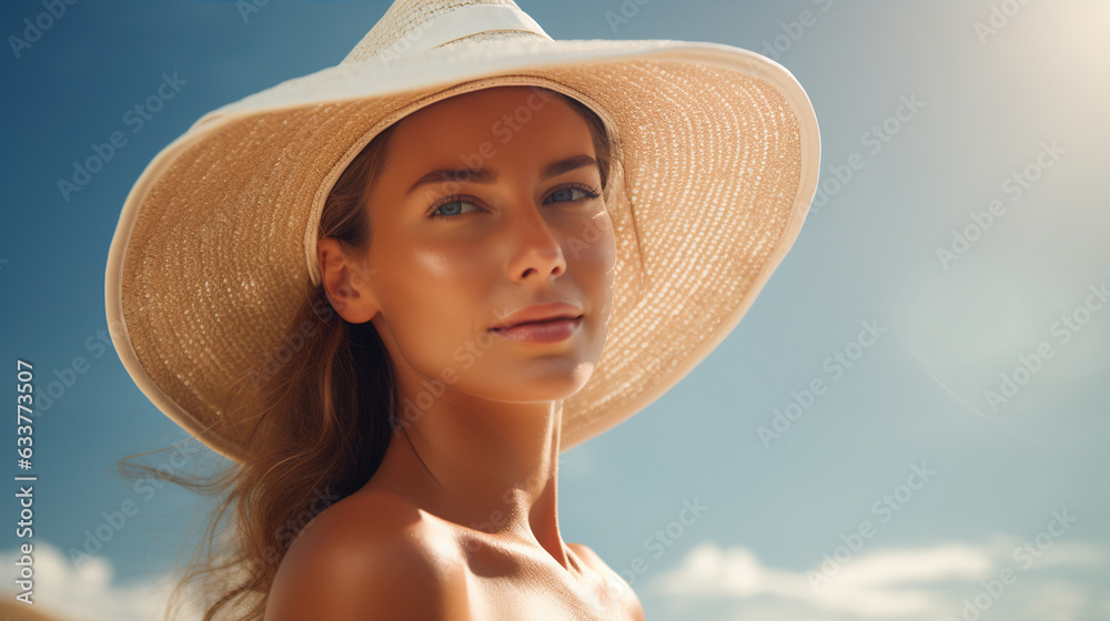 Healthy Glow: The picture showcases someone with a radiant complexion after a gentle sunbathing session, looking and feeling refreshed