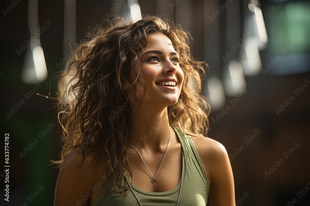 Smiling Woman Exercising: Active Lifestyle in Sports. Joyful Workout and Fitness Motivation. Radiating Positivity through Physical Activity. Embracing Health and Wellness Smiling Woman Exercising: Active Lifestyle in Sports. Joyful Workout and Fitness Motivation. Radiating Positivity through Physical Activity. Embracing Health and Wellness