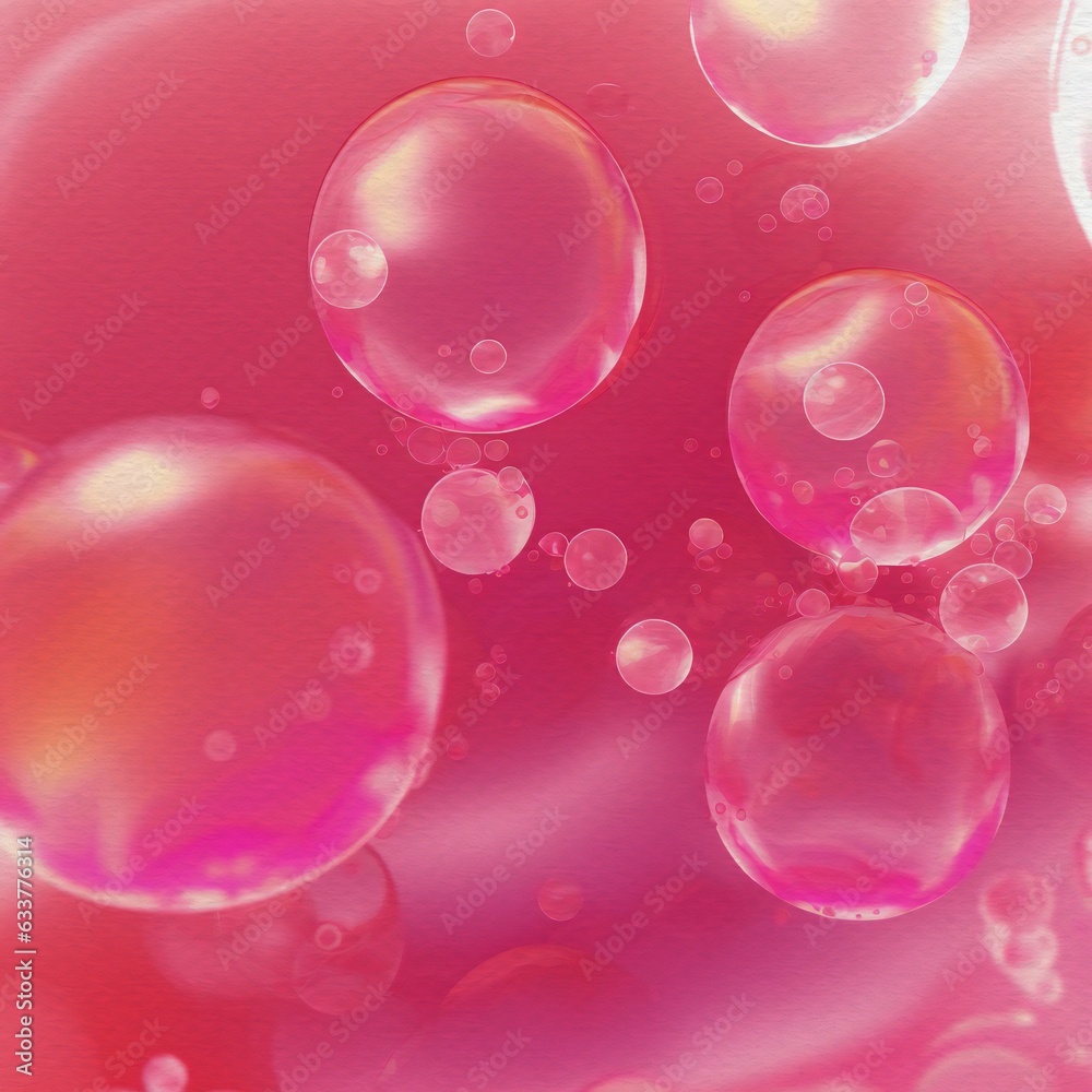 abstract deep pink watercolor bubble background