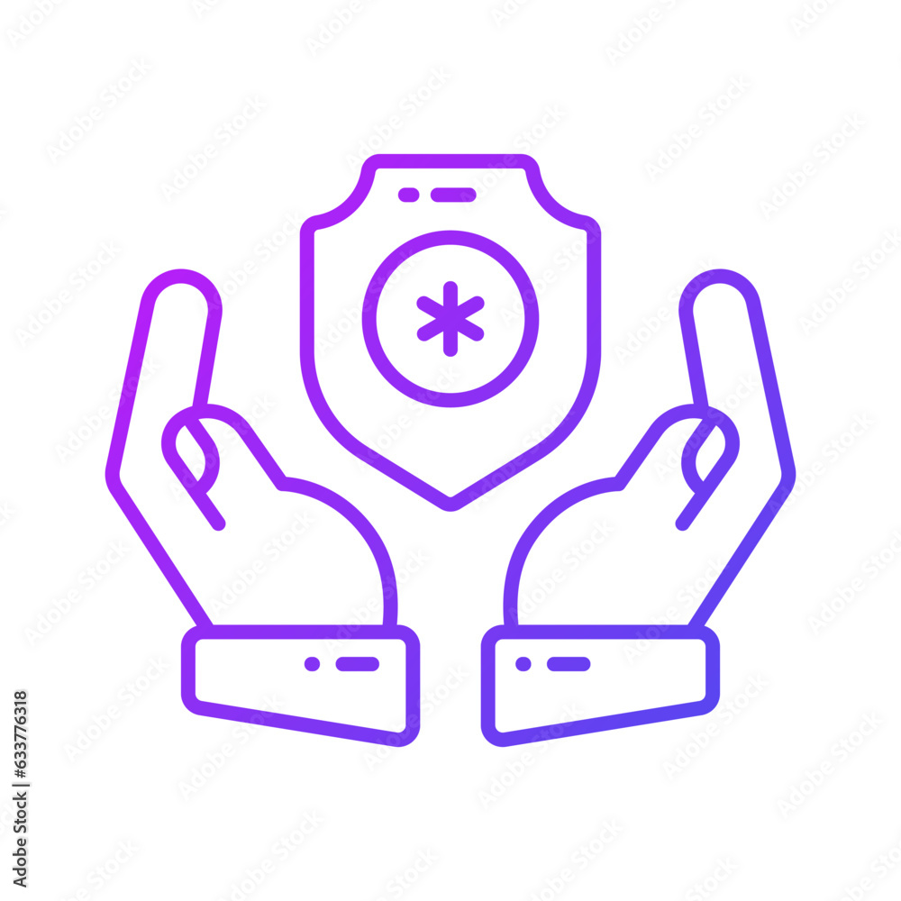 Hands holding medical shield, concept of health insurance, medical insurance vector Hands holding medical shield, concept of health insurance, medical insurance vector