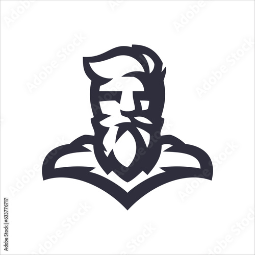 man bearded superhero logo design
