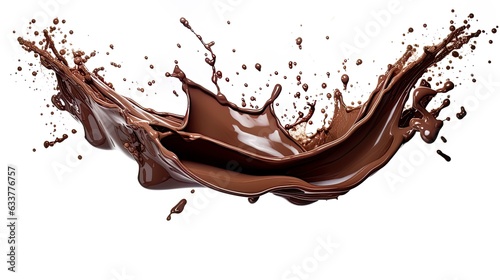 chocolate Liquid Drop Splashing on White Background