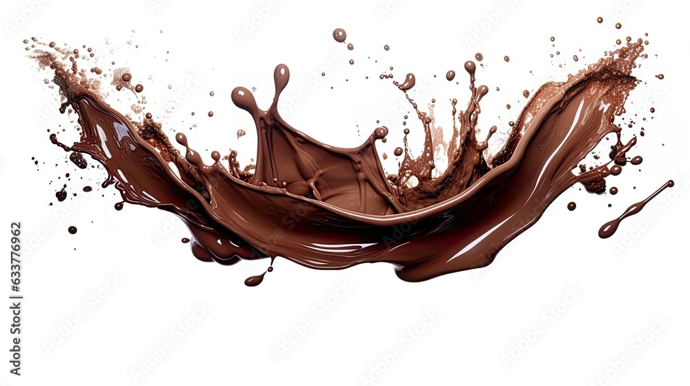chocolate Liquid Drop Splashing on White Background chocolate Liquid Drop Splashing on White Background
