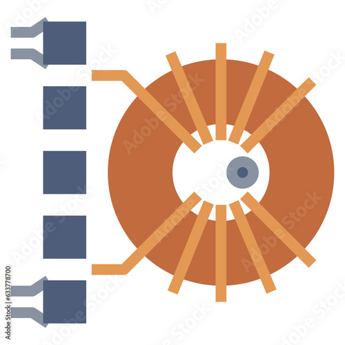 ELECTRONIC COIL line icon,linear,outline,graphic,illustration