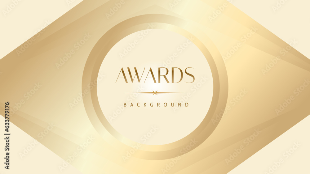 Obraz premium Pastel cream gold award graphic background. Modern glitter template sparkling elegant luxury premium corporate abstract design.