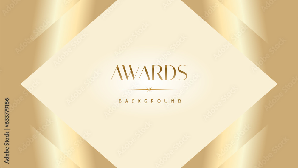 Obraz premium Pastel cream gold award graphic background. Modern glitter template sparkling elegant luxury premium corporate abstract design.