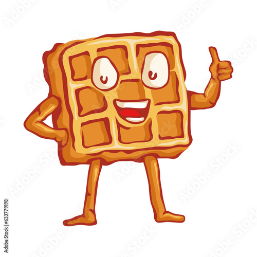 mascot national waffle day vector illustration