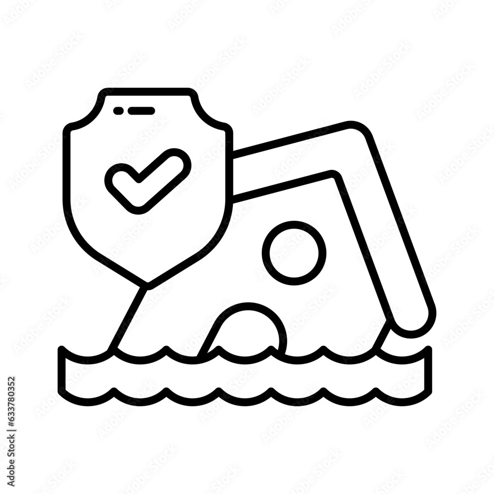 House building floating on water, denoting concept icon of natural disaster, vector of flood House building floating on water, denoting concept icon of natural disaster, vector of flood