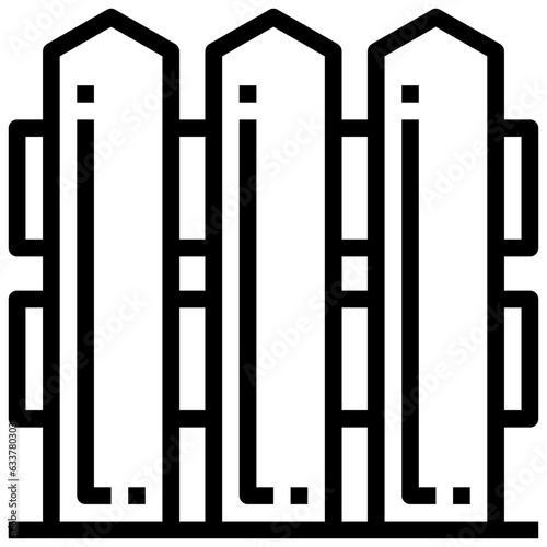 PICKET FENCE line icon,linear,outline,graphic,illustration