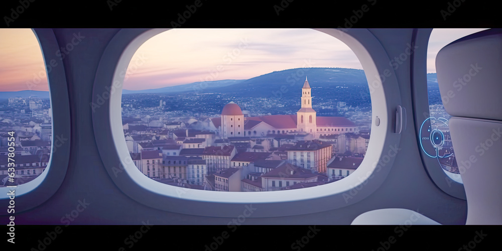 Airline business class city view - Generative AI Airline business class city view - Generative AI