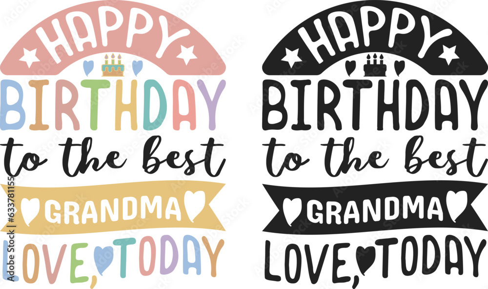 Happy Birthday Grandma Baby Onesie EPS Design