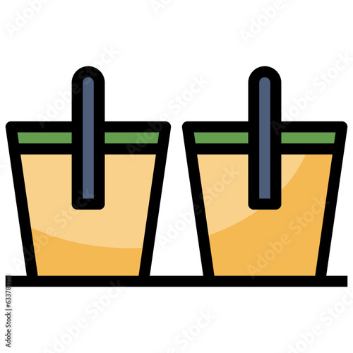 BUCKET line icon,linear,outline,graphic,illustration