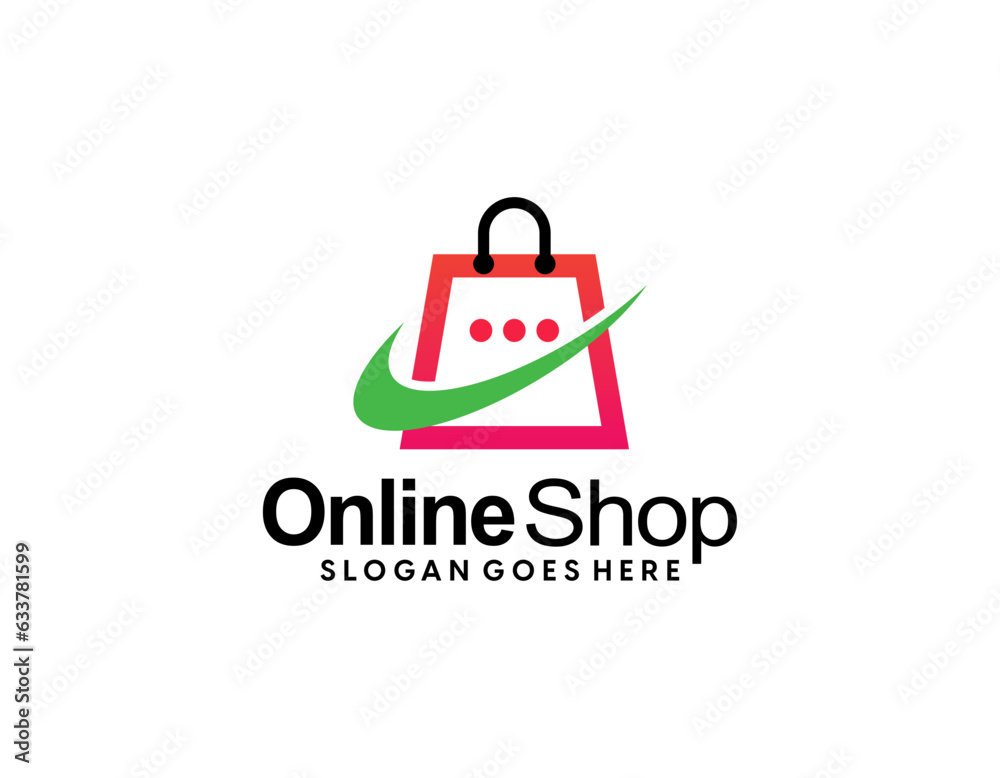 Online Shop Logo Template Design Vector