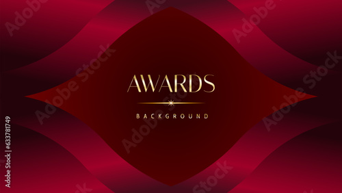 Red maroon golden royal awards background graphics lines stripes breaking news elegant shine modern blended template luxury premium corporate abstract design template banner certificate dynamic shape.