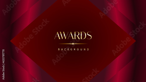 Red maroon golden royal awards background graphics lines stripes breaking news elegant shine modern blended template luxury premium corporate abstract design template banner certificate dynamic shape.