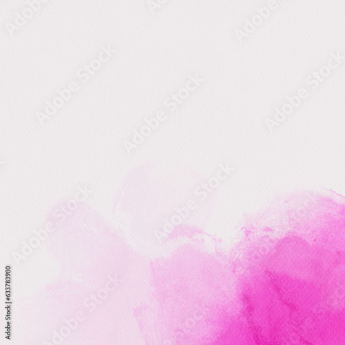 White watercolor art background with pink on textured paper.