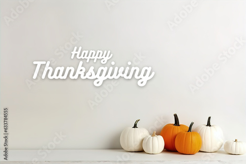 Picture with the Text "Happy Thanksgiving" on a White Background