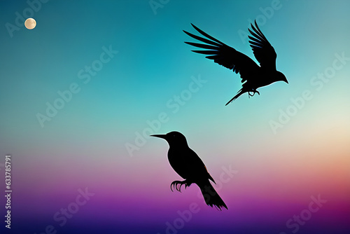 crow on the moon