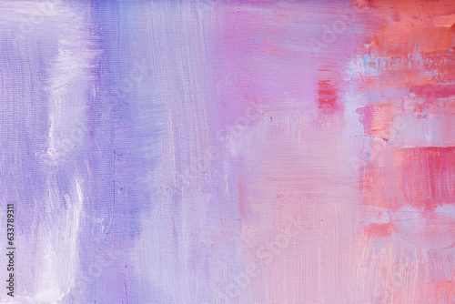 Abstract pastel pink, purple and yellow textured background. Brush strokes on paper. Contemporary art. Hand painted backdrop