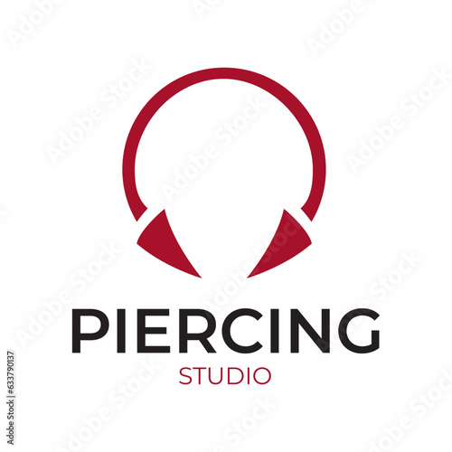Vector set of logos studio piercing, pierced
