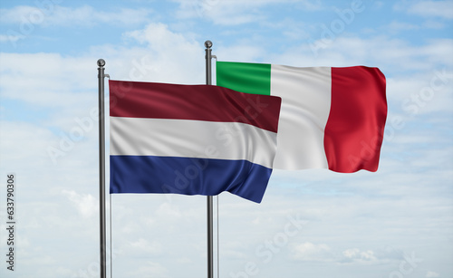 Italy and Netherlands flag