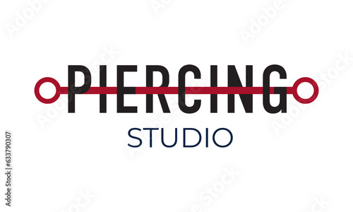 Vector set of logos studio piercing, pierced