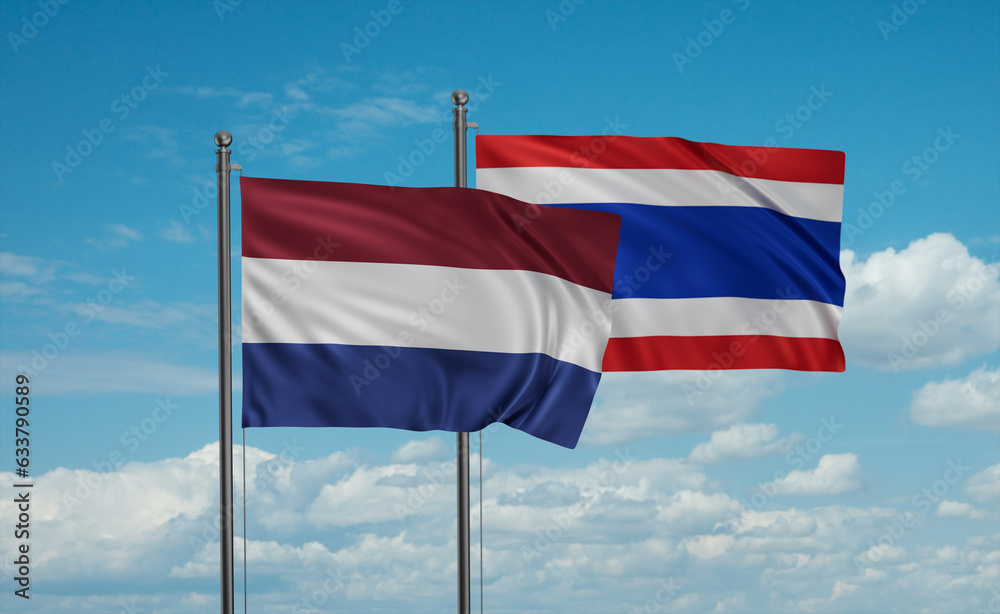Thailand and Netherlands flag Thailand and Netherlands flag