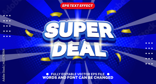 Super deals 3D editable text style effect suitable for product promotion and advertising banners.