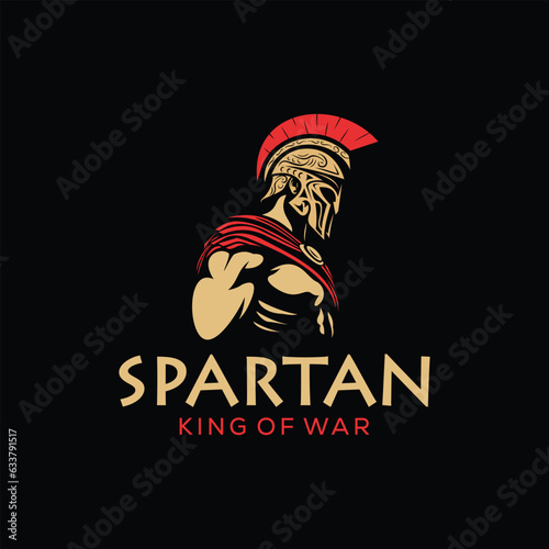 illustration of spartan king in armor and helmet