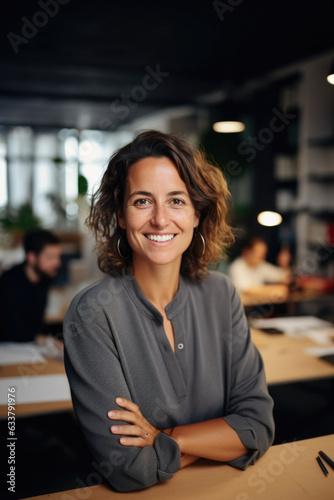 Confident young businesswoman standing in a modern office