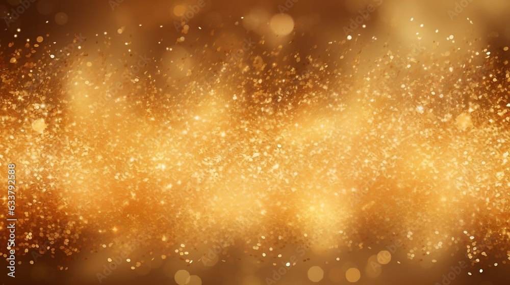 Obraz premium Golden glowing glitter background sparkles wallpaper