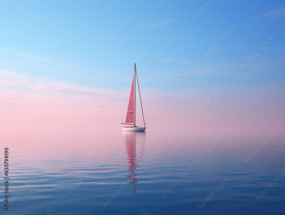 Naklejka premium Segelboot am Horizont