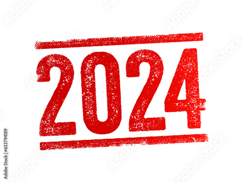 2024 text stamp, business concept for presentations and reports