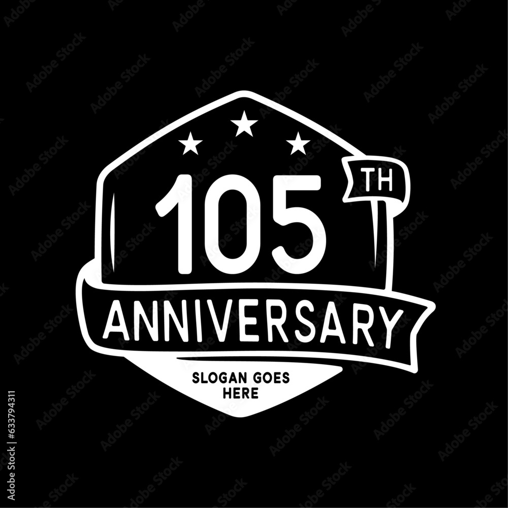 105 years anniversary celebration hexagon design template. 105th anniversary logo. Vector and illustration.
105 years anniversary celebration hexagon design template. 105th anniversary logo. Vector and illustration.