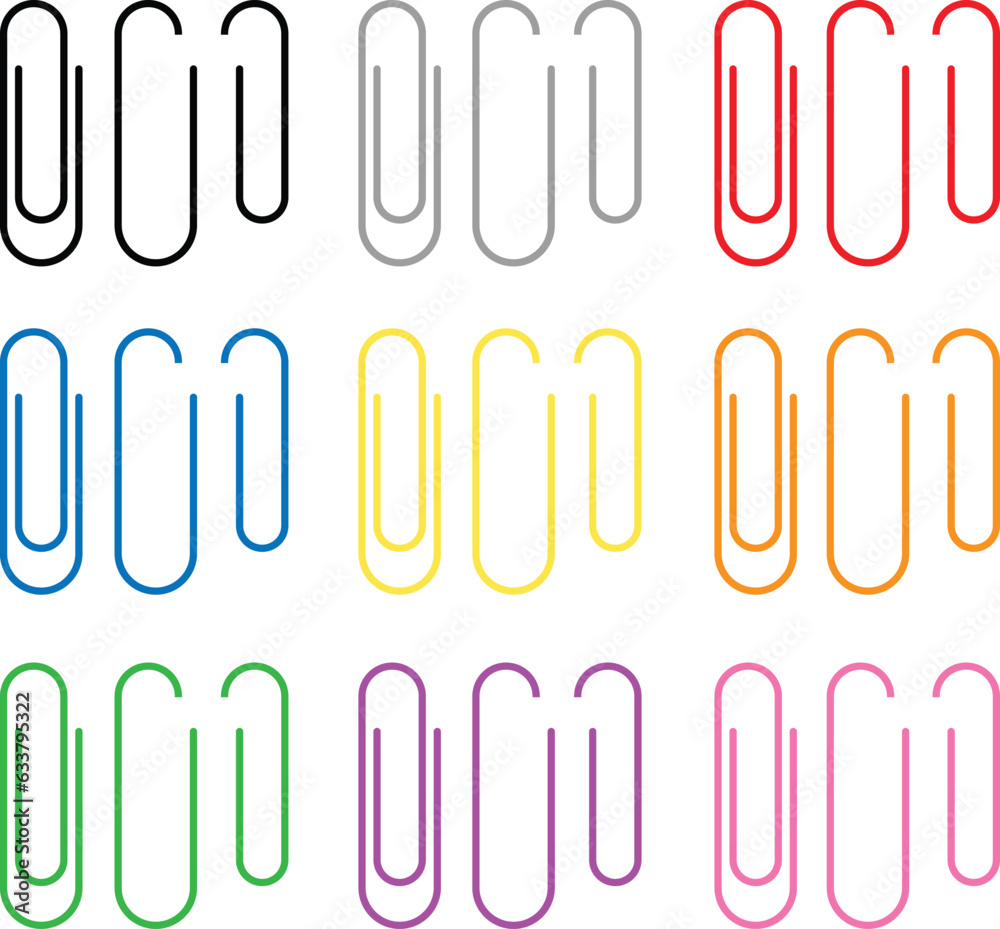 Colorful Paperclip Stationary Clipart Colorful Paperclip Stationary Clipart