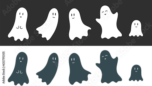 Cute Cartoon Ghosts Clipart