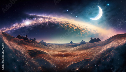 A surreal landscape of a distant galaxy