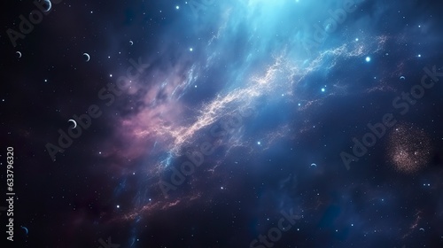 concept of nebula with galaxies in deep space cosmos discovery outer space and stars  AI Generative