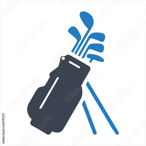 Golf bag with clubs icon