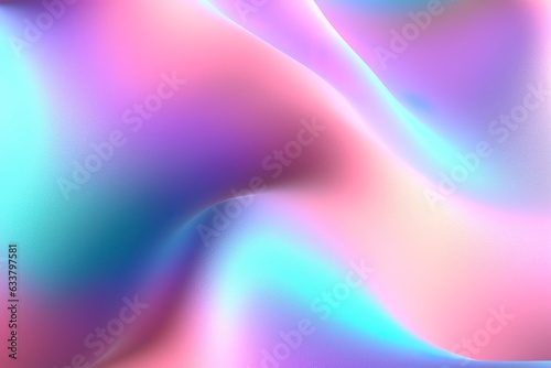 Gradient holographic Iridescent waves  frosted glass  soft textured gradient  and isometric  reflections. 