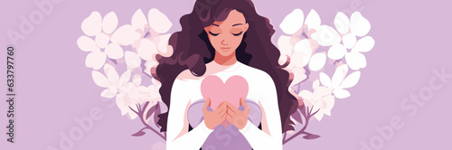 Ephemeral Grasp: Women and Flowers in Purple and Pink Hues