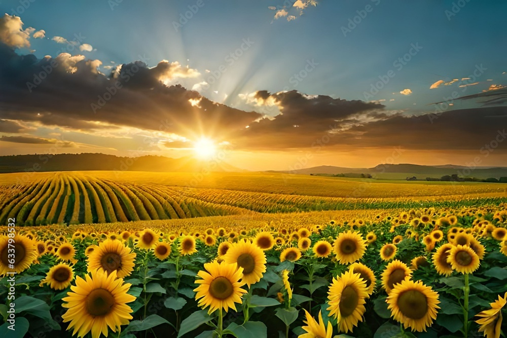 sunflower field generated by AI tool