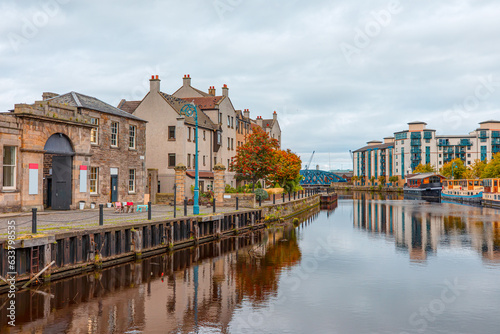 Leith Harbour and many house, Edinburgh, Scotland