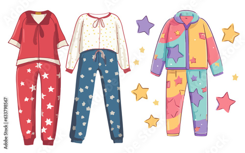 sweater sleep night wear pajamas cartoon vector