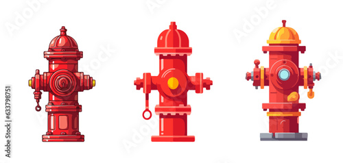emergency element red fire hydrant isolated vector illustration