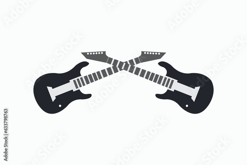 Vector illustration of a melodic guitar silhouette.