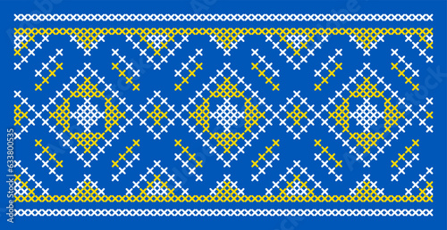 Vector illustration of Ukrainian ornament in ethnic style, identity, vyshyvanka, embroidery for print clothes, websites, banners